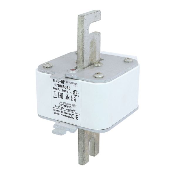 Fuse-link, high speed, 500 A, AC 3000 V, size 3, 76 x 90 x 294 mm, aR, IEC, single indicator image 16