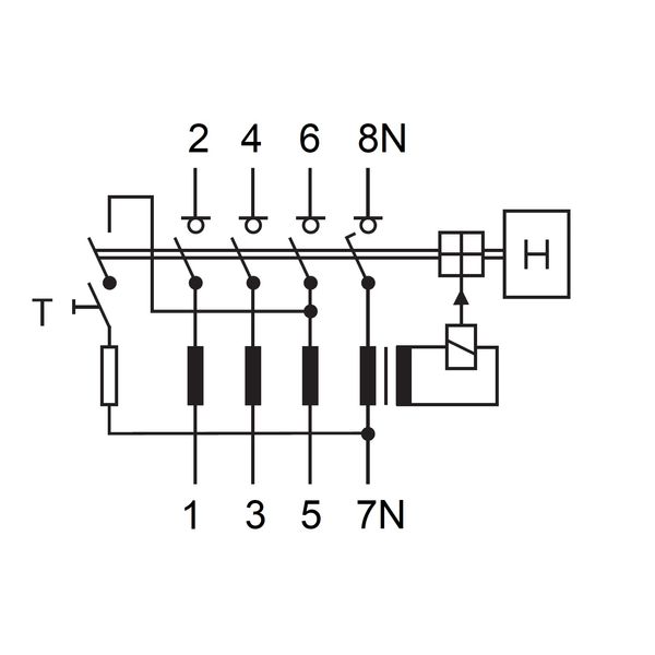 Residual current circuit breaker 40A, 4-p, 100mA,type AC,G,V image 4