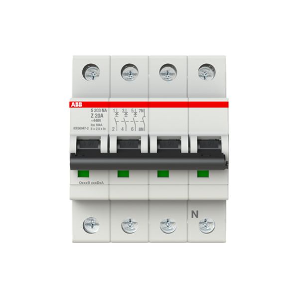 S203-D50NA Miniature Circuit Breaker - 3+NP - D - 50 A image 3