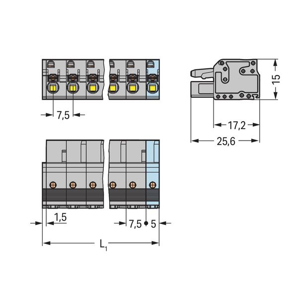 2231-211/026-000 1-conductor female connector; push-button; Push-in CAGE CLAMP® image 2