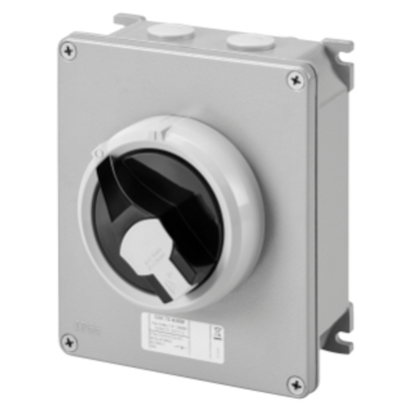 ROTATORY ISOLATOR - HP- SURFACE-MOUNTING - COMMAND - METAL BOX - 32A 3P+N - LOCKABLE BLACK KNOB - IP66 image 1