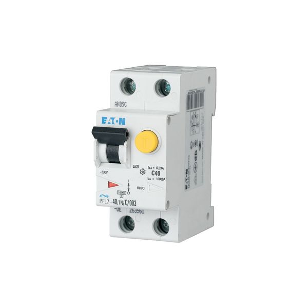 RCD/MCB combination, 40 A, 300 mA, MCB trip characteristic: B, 1p+N, RCD trip characteristic: A image 1