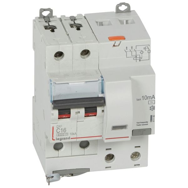 RCBO - DX³ 6000 -10 kA -2P-230 V~ -16 A -10 mA -AC type image 1