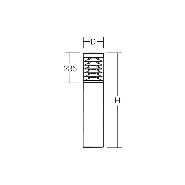 MEGA TOWER F, 18 W, 1550 lm, 830, silver, on/off Bollards, D 156 H 120 image 4