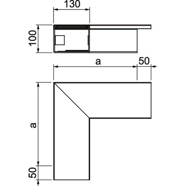 WDK F100130LGR Flat angle  300x130x100 image 2