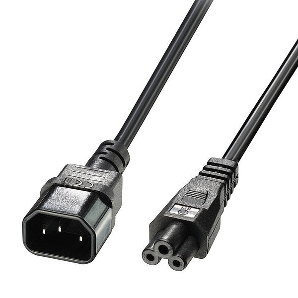 1m C5 to C14 Mains Cable IEC C5 to IEC C14 Connector image 1