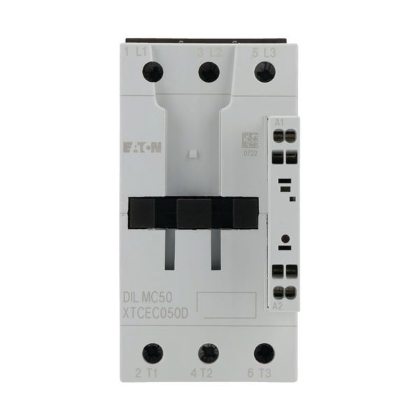 Contactor, 3 pole, 380 V 400 V 22 kW, RDC 24: 24 - 27 V DC, DC operation, Spring-loaded terminals image 12