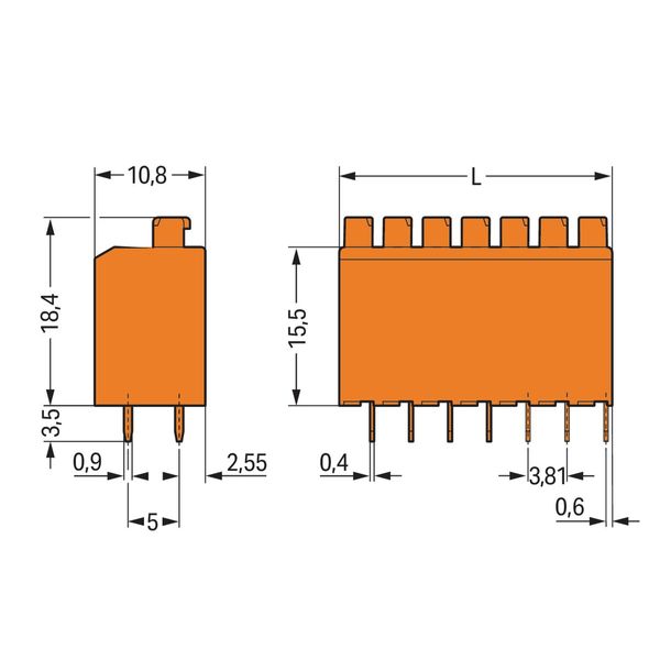 PCB terminal block push-button 1.5 mm² orange image 2