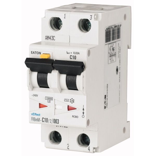 RCD/MCB combination, 20 A, 100 mA, MCB trip characteristic: C, 2p, RCD trip characteristic: A image 1