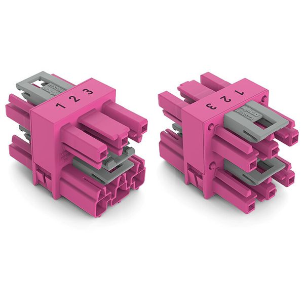 3-way distribution connector 3-pole Cod. B pink image 2