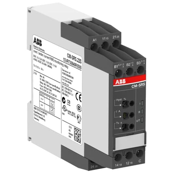 CM-SRS.21P Current monitoring relay 2c/o, B-C=3mA-1A RMS, 24-240VAC/DC image 2