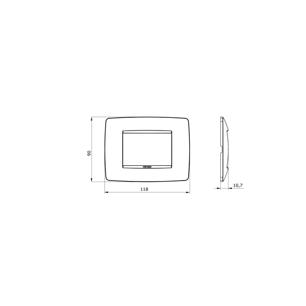 ONE PLATE - IN TECHNOPOLYMER - 3 MODULES - IVORY - CHORUSMART image 3