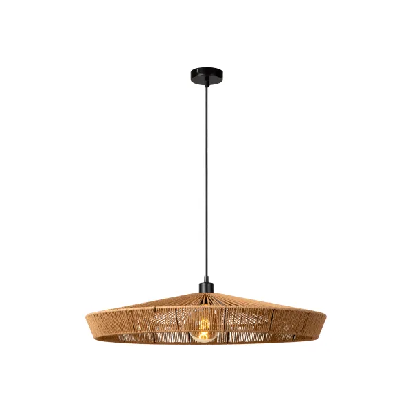 Lucide YUNKAI - Pendant light - Ø 70 cm - 1xE27 - Light wood image 1