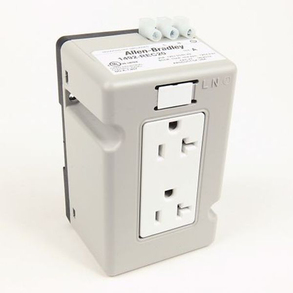 Allen-Bradley, 1492 DIN Rail Receptacle, 15 Amp, Standard Duplex image 1