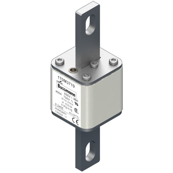 Fuse-link, high speed, 400 A, AC 690 V, compact size 1, 45 x 45 x 148 mm, aR, IEC, UL image 1