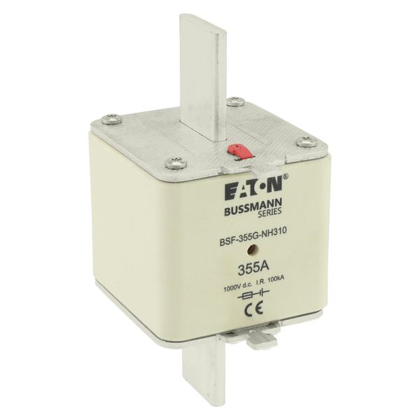 Fuse-link, high speed, 355 A, DC 1000 V, NH3, 71 x 76 x 150 mm, gBat, IEC, blade connection image 33