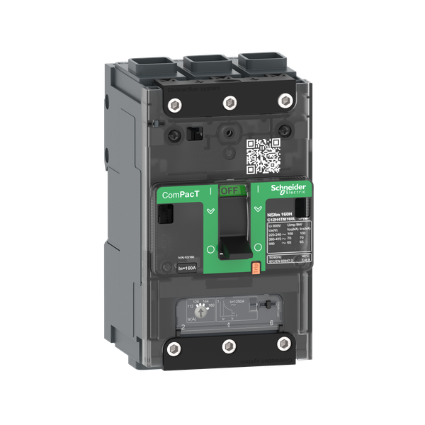 Circuit breaker, ComPacT NSXm 100F, 36kA/415VAC, 3 poles, TMD trip unit 63A, EverLink lugs image 5