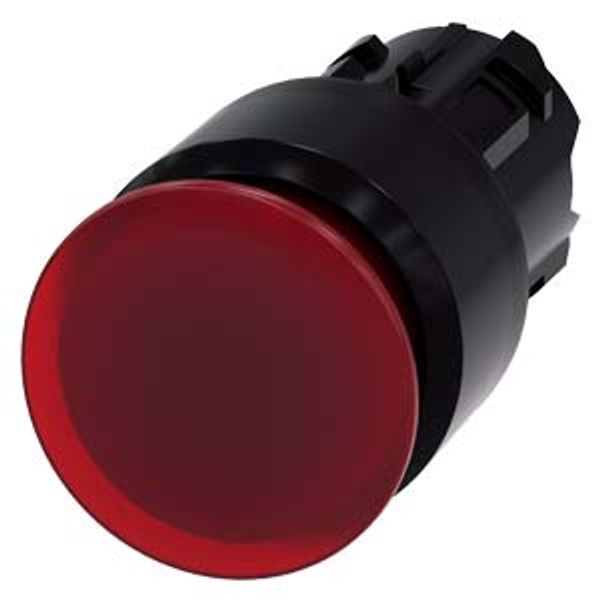 Illuminated mushroom pushbutton, 22 mm, round, plastic, red, 30 mm, latching, pull-to-unlatch mechanism, with laser labeling, symbol number according to, ISO 7000 or image 1