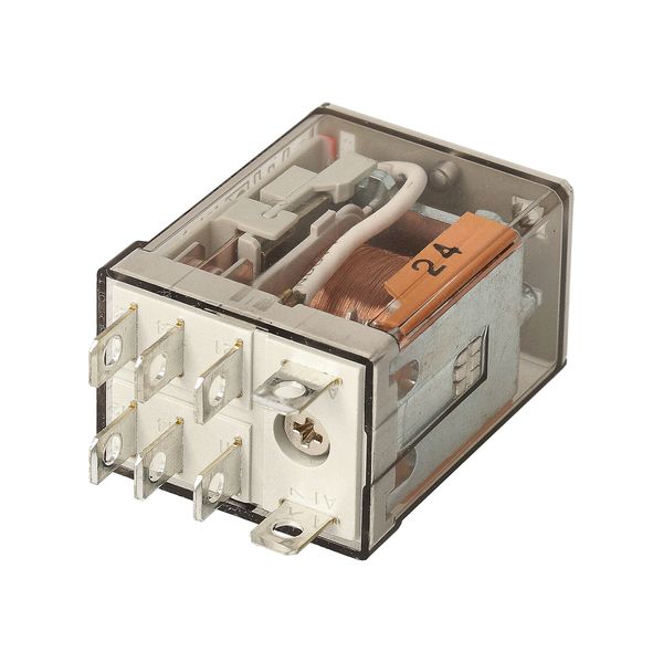 Miniature power Rel. 2CO 12A/24VAC/Agni/Test button/Mech.ind. (56.32.8.024.0040) image 4