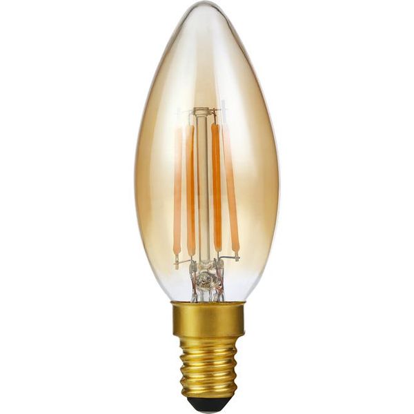 LED E14 Fila Candle C35x100 230V 250Lm 4W 922 AC Gold Dim image 1