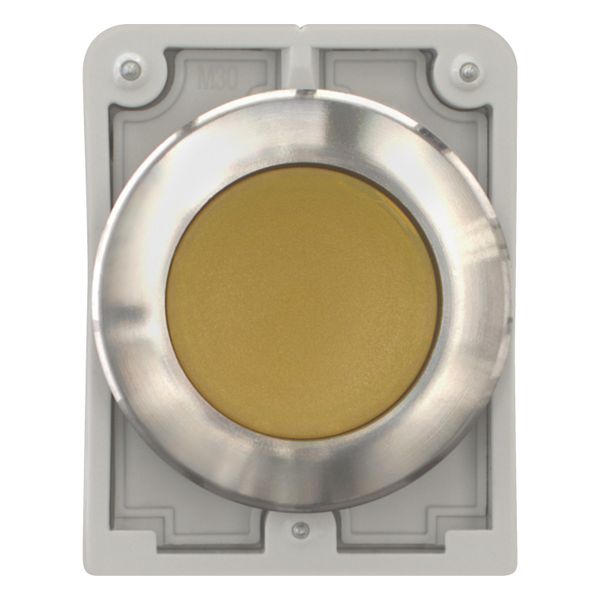 Illuminated pushbutton actuator, RMQ-Titan, flat, momentary, yellow, blank, Front ring stainless steel image 5