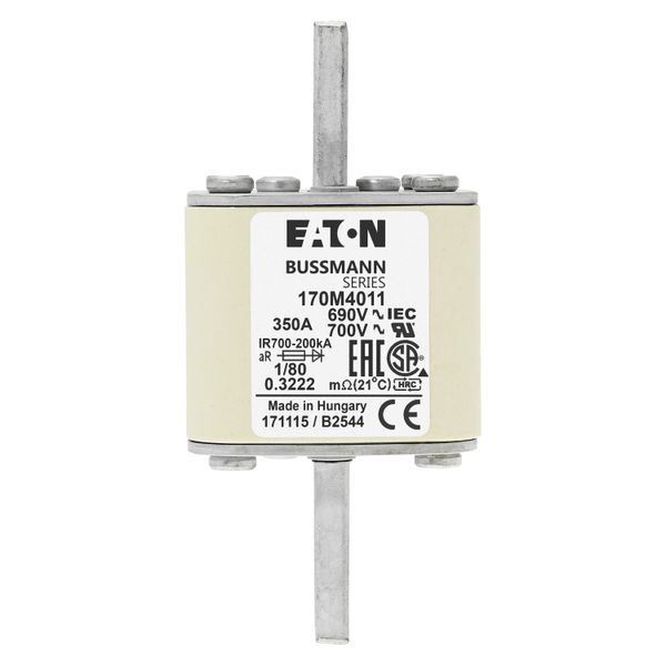 Fuse-link, high speed, 350 A, AC 690 V, DIN 1, 53 x 53 x 108 mm, aR, DIN, IEC, single indicator image 16