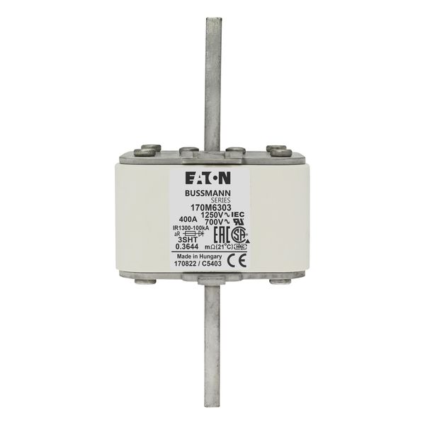 Fuse-link, high speed, 400 A, AC 1250 V, size 3, 76 x 76 x 155 mm, aR, IEC, single indicator image 16