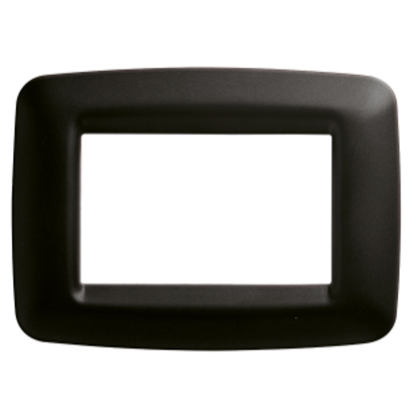 PLAYBUS YOUNG PLATE - IN TECHNOPOLYMER - SATIN FINISHING - 3 GANG - TONER BLACK - PLAYBUS image 1