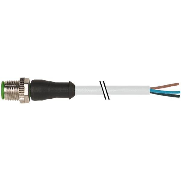 M12 male 0° A-cod. with cable PVC 5x0.34 gy UL/CSA 0.4m image 1