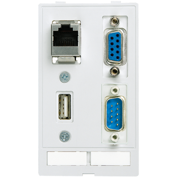 MODLINK  DATA  INSERT 1×SUB-D9 fem./S + 1×SUB-D9 male/fem. + 1×RJ45 image 1