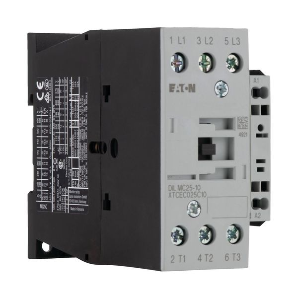 Contactor, 3 pole, 380 V 400 V 11 kW, 1 N/O, RDC 24: 24 - 27 V DC, DC operation, Spring-loaded terminals image 16