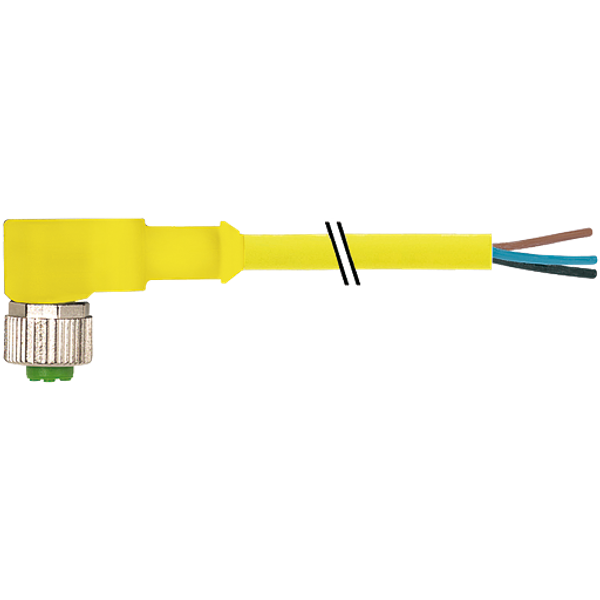 M12 female 90° A-cod. with cable AIDA PUR 5x0.34 ye +drag ch. 40m image 1