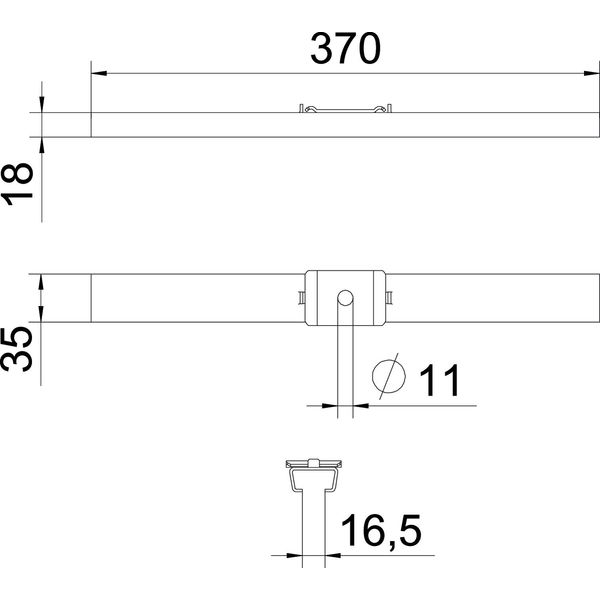 GMS 370 FS Centre suspension for mesh cable tray with clamp B370mm image 2