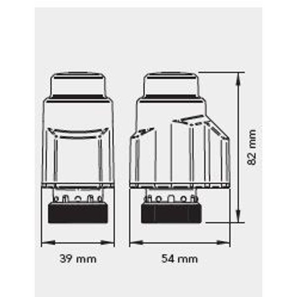 Actuator closed without current 230V AC 2.5W, working stroke 5.5mm, 100 N closing force, IP44, fixed cable image 3