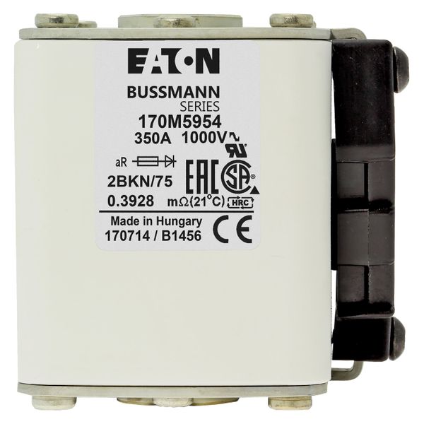 Fuse-link, high speed, 350 A, AC 1000 V, size 2, 59 x 77 x 75 mm, aR, IEC, UL, single indicator image 7