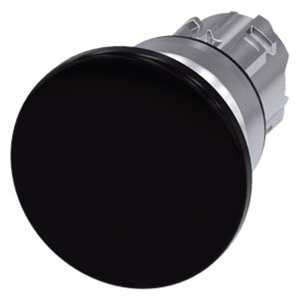 Mushroom pushbutton, 22 mm, round, metal, shiny, black, 40 mm, momentary 3SU1050-1BD10-0AA0-Z Y12 image 1