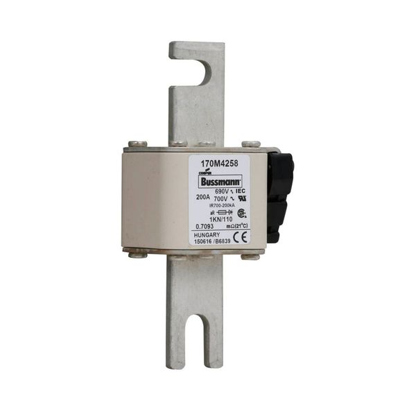 Fuse-link, high speed, 200 A, AC 690 V, DIN 1, 53 x 69 x 138 mm, aR, DIN, IEC, single indicator image 11