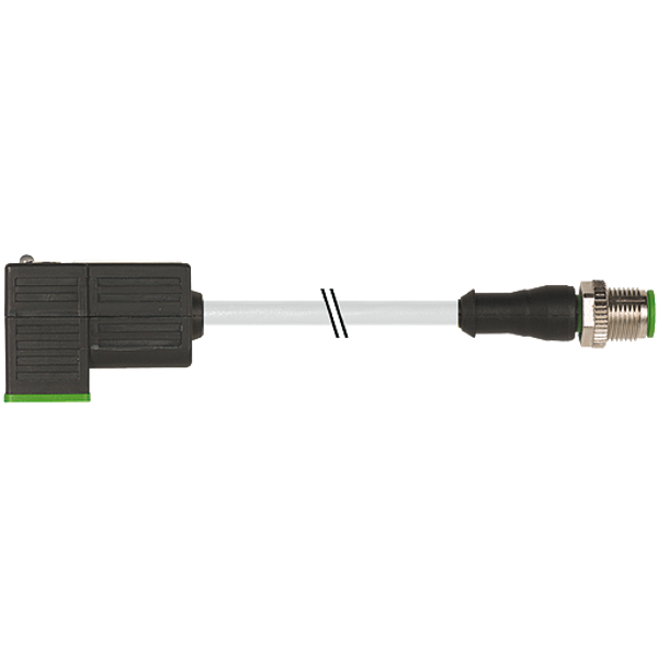 M12 male 0° A-cod./MSUD valve  C-8mm PUR 3x0.75 gy+robot+dragch. 0.6m image 1