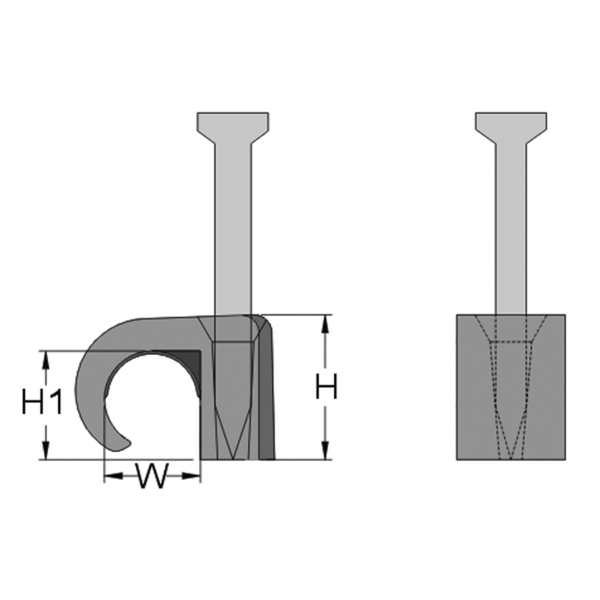 Nail clips for round cables 10-14 black image 1