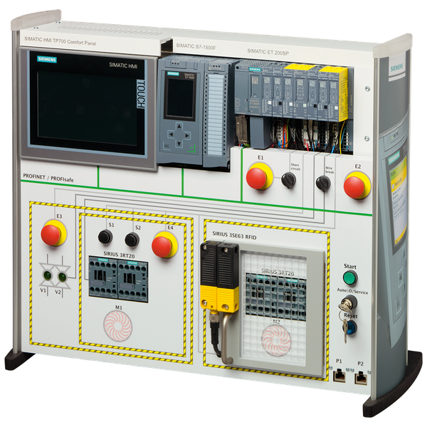 Safety training case S7-1513F The training case is used to practice programming, operation and commissioning of fail-safe programmable logic controllers SIMATIC S7-1500 within Totally Integrated Automation  6ZB2310-0CV00 image 2