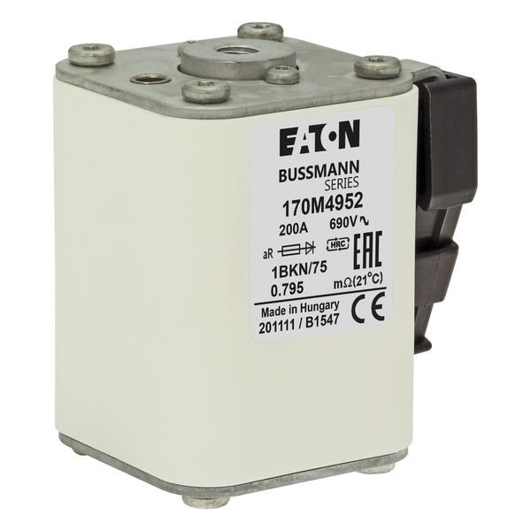 Fuse-link, high speed, 200 A, AC 1000 V, size 1, 52 x 69 x 74 mm, aR, IEC, UL, single indicator image 18