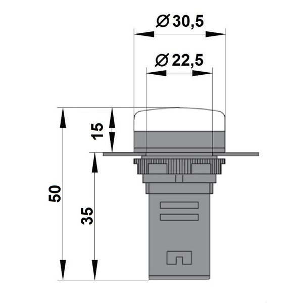 LED-indicator monobloc 24VAC/DC blue image 4