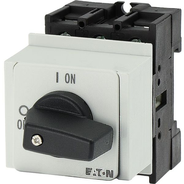 On-Off switch, P1, 32 A, service distribution board mounting, 3 pole, with black thumb grip and front plate image 5