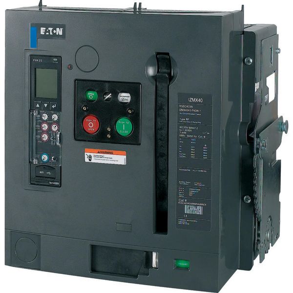 Circuit-breaker, 3 pole, 1000A, 66 kA, P measurement, IEC, Withdrawable image 2