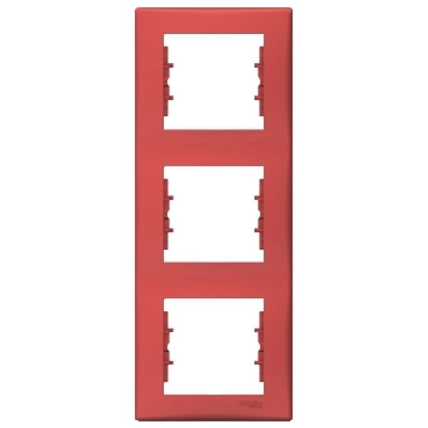 Sedna - vertical 3-gang frame - red image 1