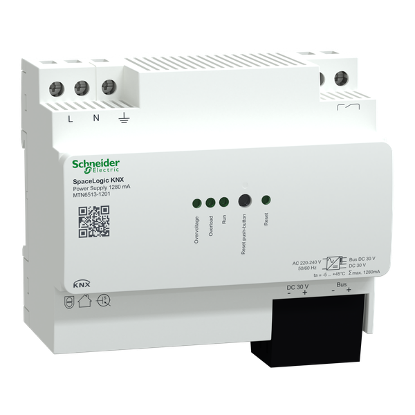 Power supply, Spacelogic KNX, REG-K/1280 mA, white image 4