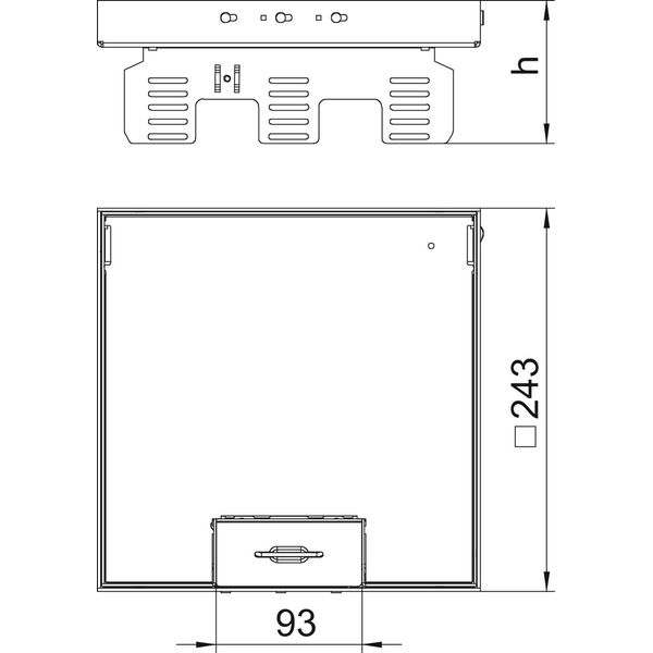 RKSN2 UZD3 9MS25 Square cassette with cord outlet 243x243mm image 2