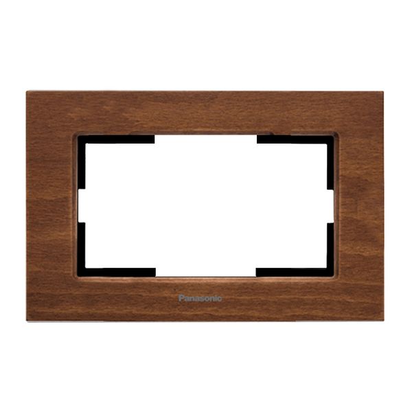 Karre Plus Accessory Wooden - Walnut Tree Two Gang Flush Mounted Frame image 1