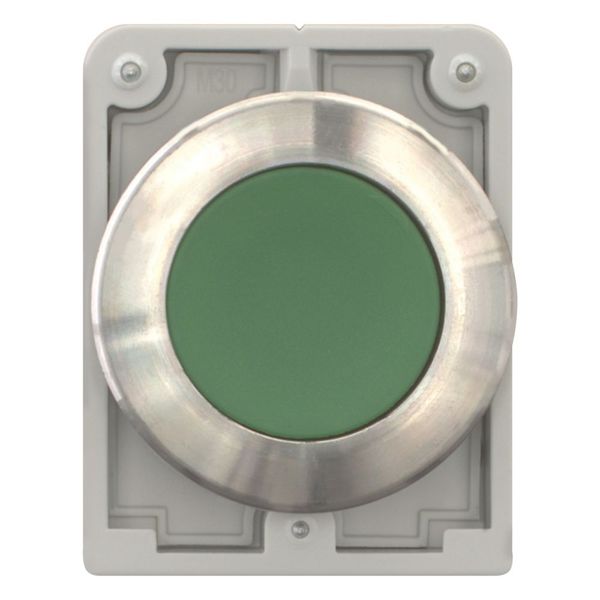 Pushbutton, RMQ-Titan, flat, maintained, green, blank, Front ring stainless steel image 3