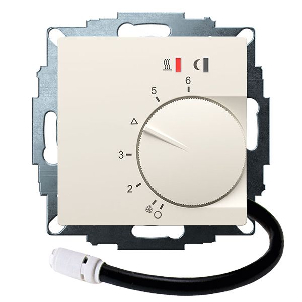 UP controller 5-30C with limiter function. 10-40C, RAL1013 matt 55x55, AC 230V, 16 A 1 NO contact, PWM / 2 point control, switch, TA, display, sensor image 1